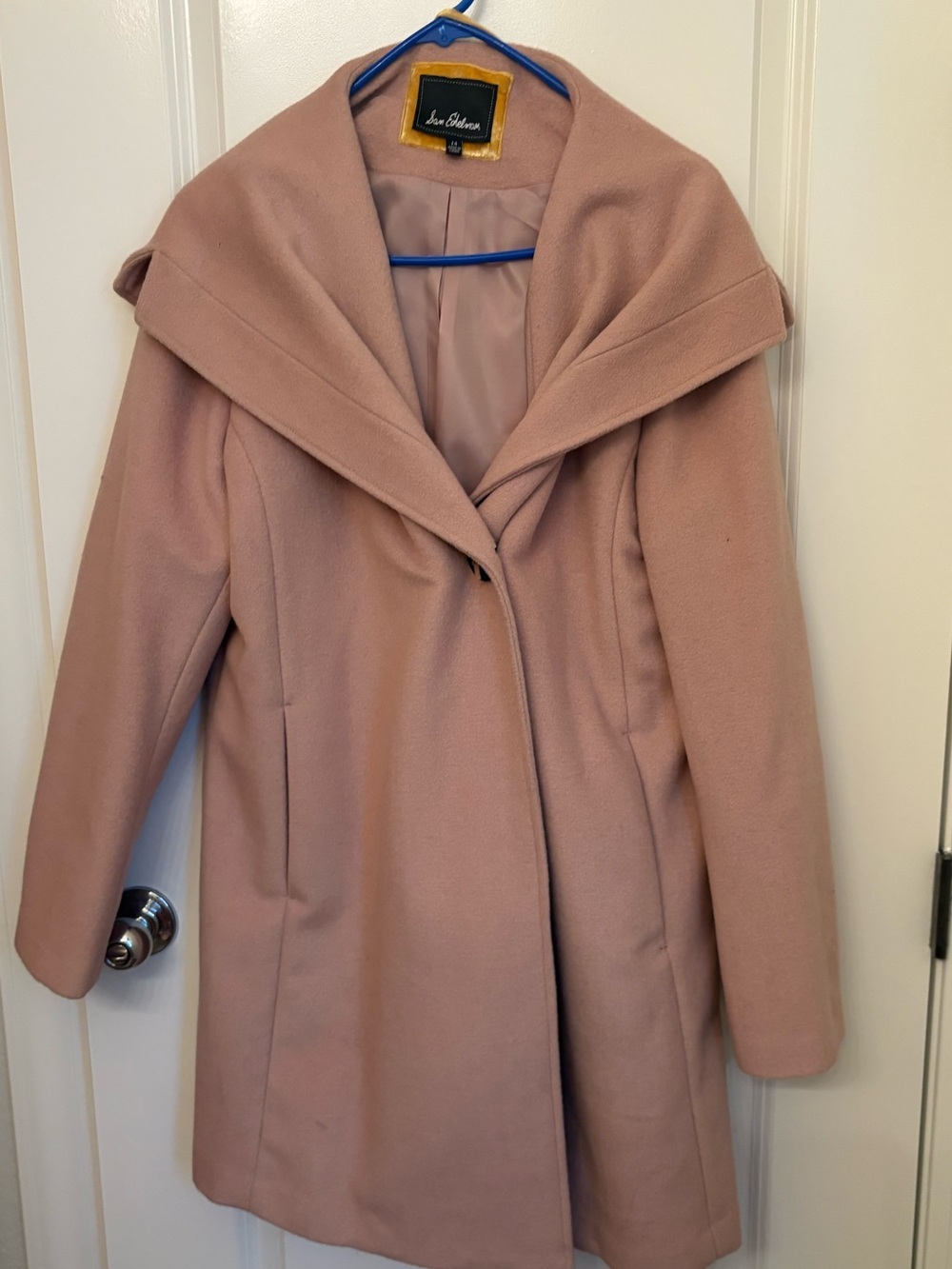 Sam Edelman Blush Hooded Wool-Blend Coat